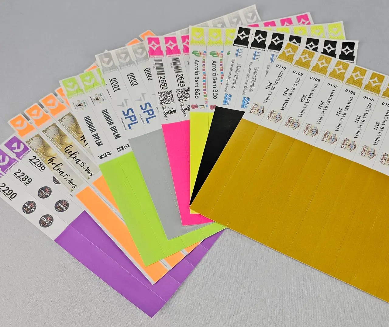 Pulseiras de Tyvek