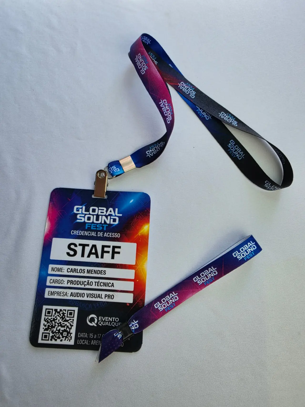 Credencial e cordão personalizados Global Sound Fest